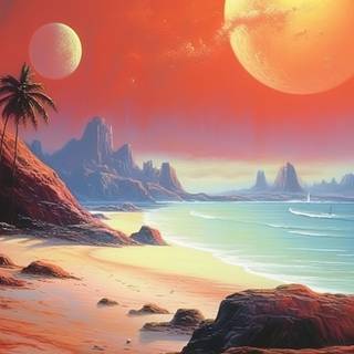 Extraterrestrial Paradise Beach Artwork