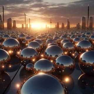 Circadian Reflections Mirrored Spheres Artwork