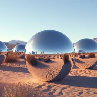 Circadian Reflections Mirrored Spheres Artwork