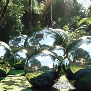 Circadian Reflections Mirrored Spheres Artwork
