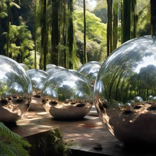 Circadian Reflections Mirrored Spheres Artwork