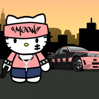 Gangster Hello Kitty Background