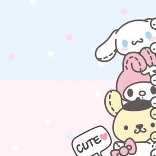 Sanrio Characters Lined Up Wallpaper