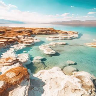 Stillness of the Dead Sea Panorama Illustration