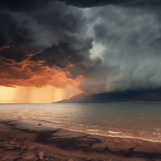 Stillness of the Dead Sea Panorama Illustration