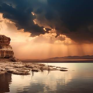 Stillness of the Dead Sea Panorama Illustration