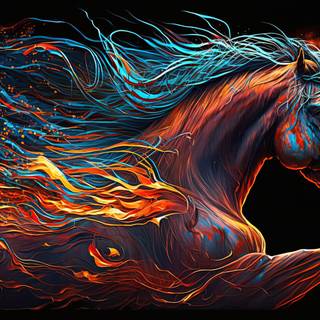 Colorful Abstract Illustration of a Horse