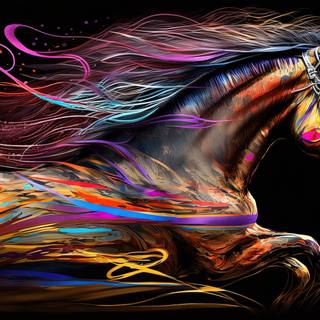 Colorful Abstract Illustration of a Horse