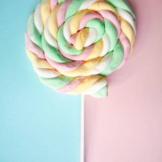 Cotton candy lollipop