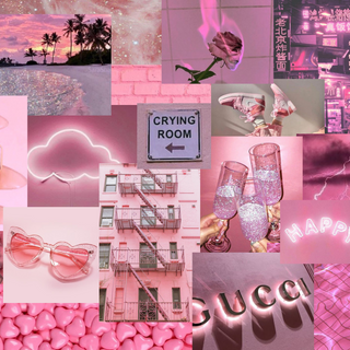 Pink girl collage