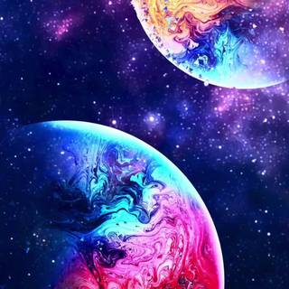 Aesthetic rainbow space wallpaper