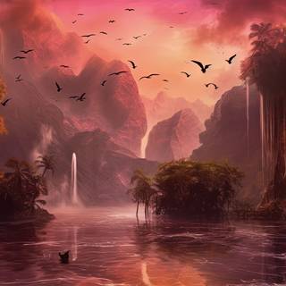 Serene Sunset over Tropical Waters