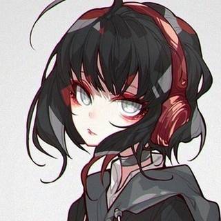 emo grundge y2k anime girl edgy headphones beautiful 4k