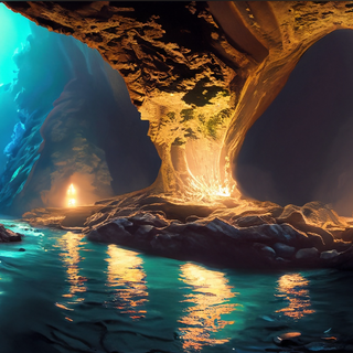Magic cave and river