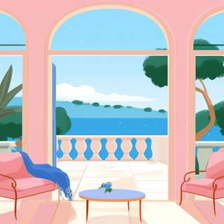 Aegean Serenity - A Landscape Illustration