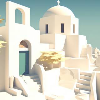 Aegean Serenity - A Landscape Illustration