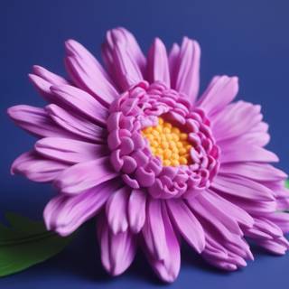 Aster Flower Made of Plasticine