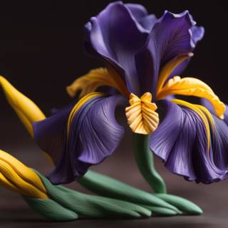 Iris Flower made of Plasticine