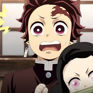 Demon Slayer Cute Tanjiro & Nezuko Wallpaper