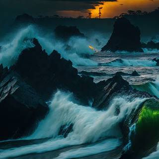 Oceanic Paradise Waves Artwork