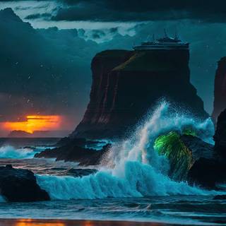 Oceanic Paradise Waves Artwork