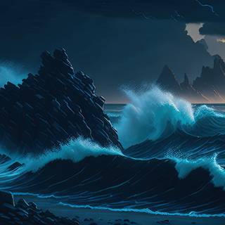 Oceanic Paradise Waves Artwork