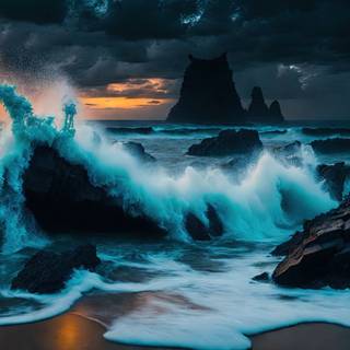 Oceanic Paradise Waves Artwork
