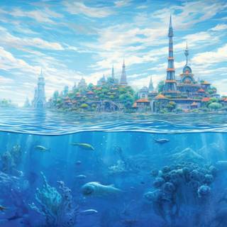 Serene Bali Skyline Underwater Diamond Painting
