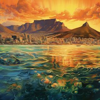 Cape Town Skyline Underwater Diamond Painting