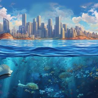 Underwater View of Sydney Skyline Diamond Painting Kit