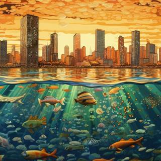 Sparkling Tel Aviv Skyline from the Sea