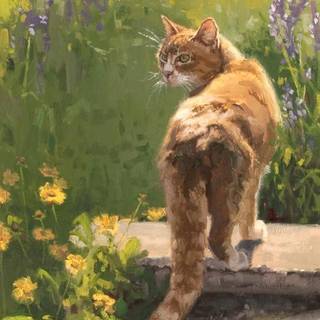 Aesthetic Summer Art Cat