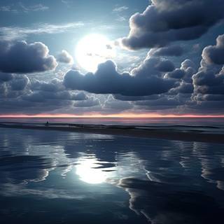 Surreal Ocean Moonlight Artwork