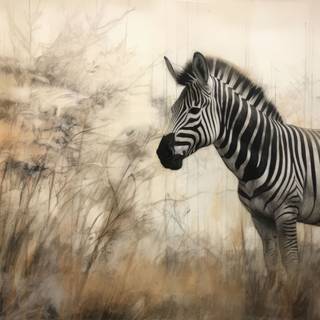 Zebra Mandala in Charcoal Style