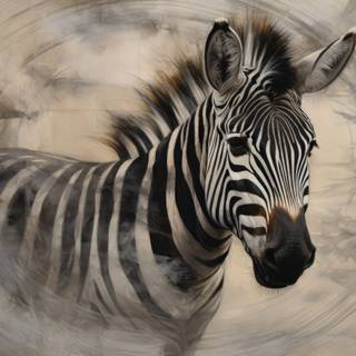Zebra Mandala in Charcoal Style