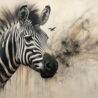 Zebra Mandala in Charcoal Style