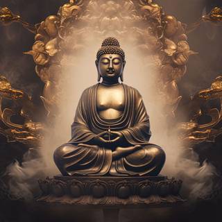 Serenity of Buddha in Smoke