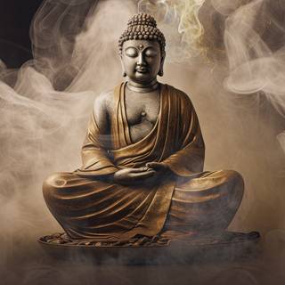 Serenity of Buddha in Smoke