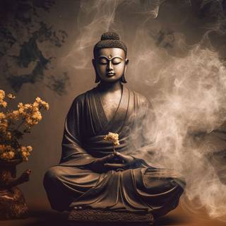 Serenity of Buddha in Smoke