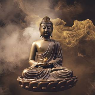 Serenity of Buddha in Smoke