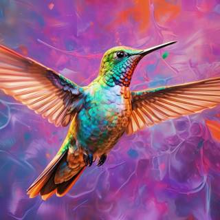 Glitching Acryl Hummingbird Artwork