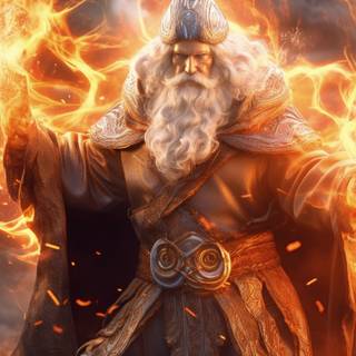 The Enchanter King with his crackling wand