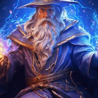 The Enchanter King with his crackling wand