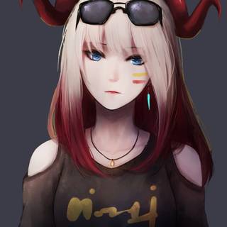 Girl with horns