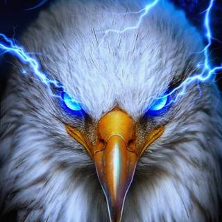 Blue Lightning eagle Aesthetic wallpaper