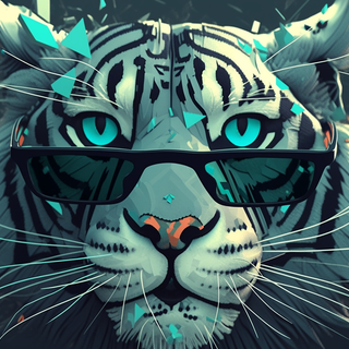 big cat with glasses 