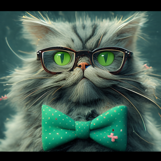 big cat with glasses 