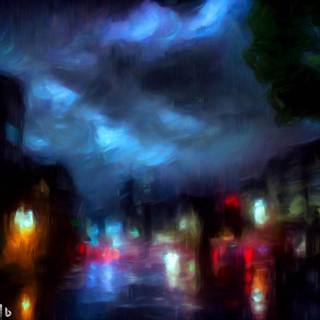 Rainy City at Night