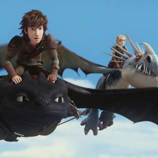 Hiccup, toothless, Stormfly, Flying
