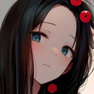 girl anime with blue eyes and black hair